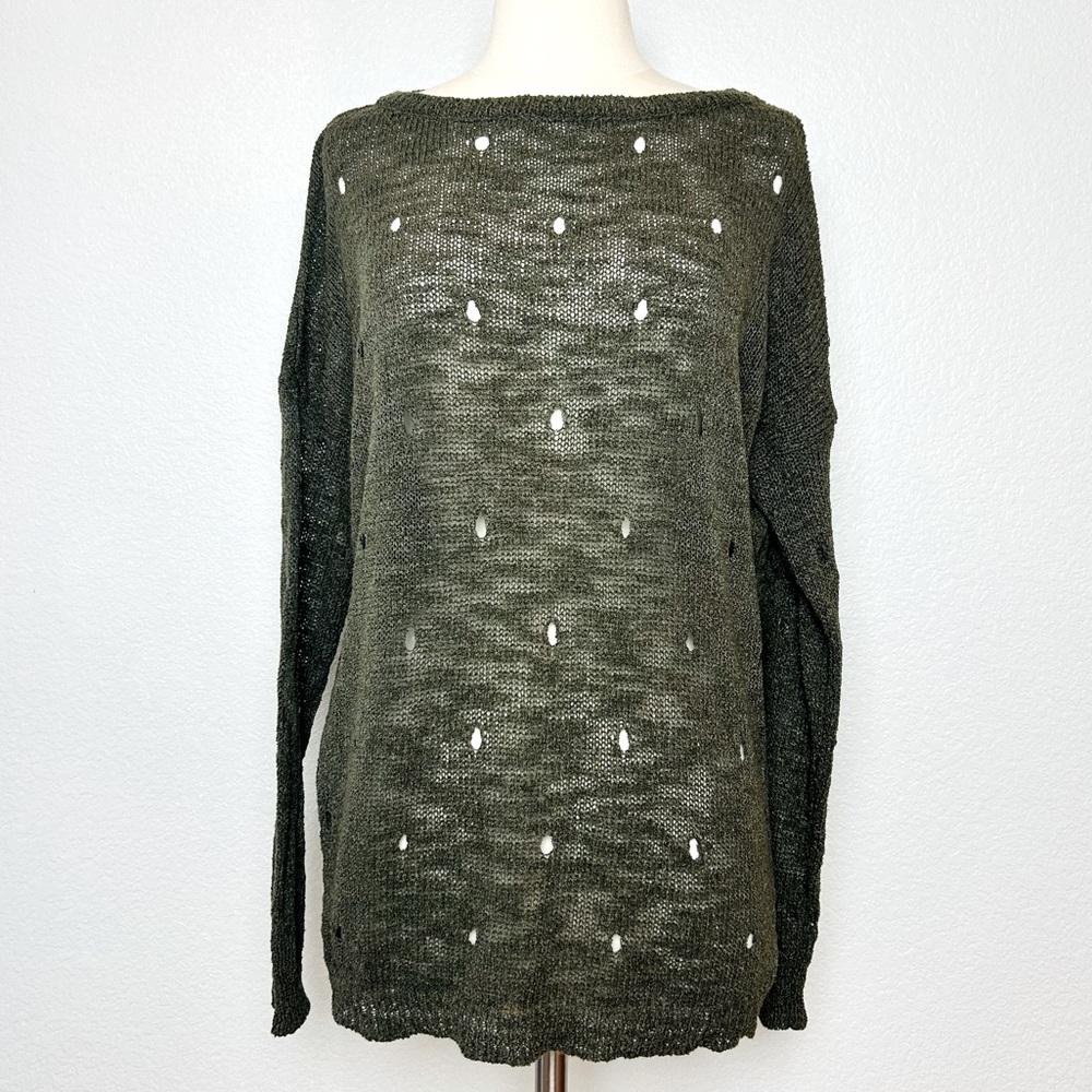 Kontatto Sweater Women's Size M Olive Long Sleeve Made in Italy